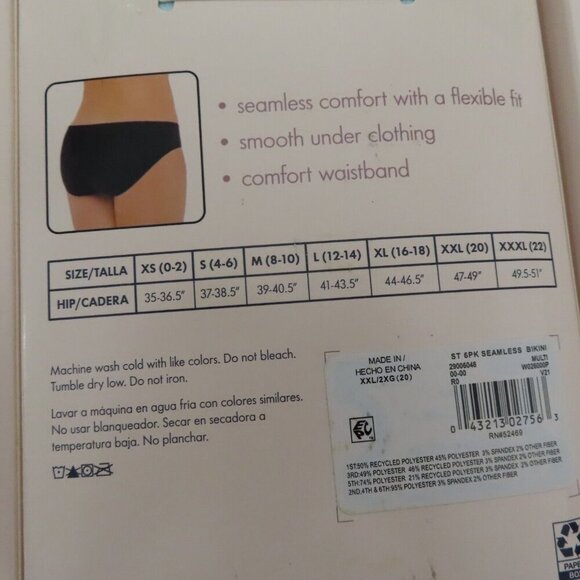 Secret Treasures Womens 20 XXL Seamless Bikinis 3 Packs of 6 NEW 18 Total - Picture 6 of 7